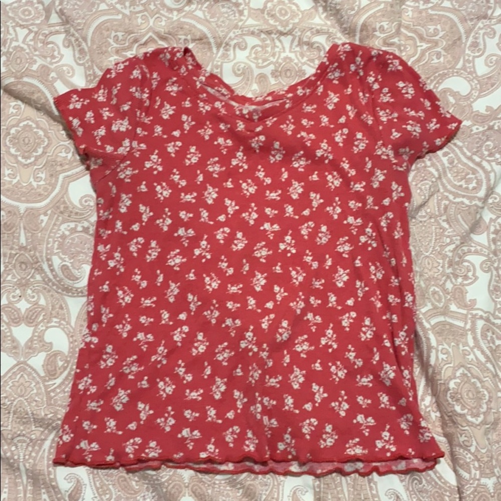 justice cute pink floral tee shirt